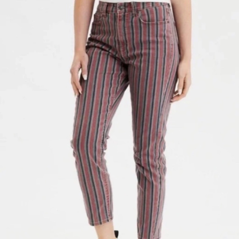 American eagle stripped mom ankle jeans